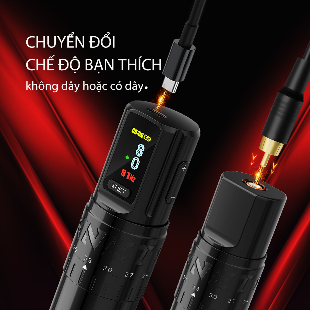Xnet Máy Xăm Không Dây Chuyên Nghiệp Có Thể Điều Chỉnh Pin 2.4-4.2mm