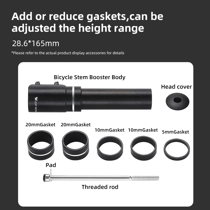 WEST BIKING Trục Nâng Ghi Đông Trước Xe Đạp Leo Núi Điều Chỉnh Được