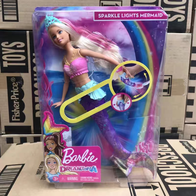Barbie Dreamtopia Sparkle Lights Mermaid with Blonde & Pink Hair GFL82 Búp Bê barbie Nàng Tiên Cá Tóc Vàng Lấp Lánh gfl82