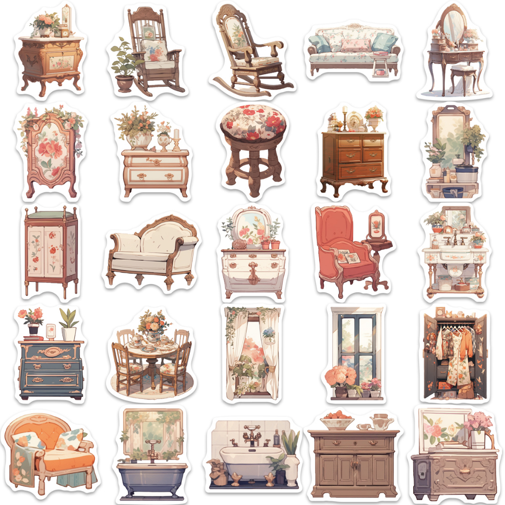 Bộ 50 Miếng Dán Hoạt Hình graffiti Chống Nước Trang Trí Vali laptop Xe Hơi