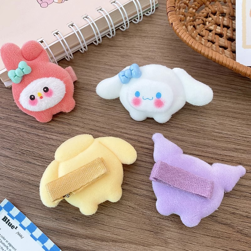 Mh Kẹp tóc Phủ Bông Hình sanrio melody Vịt Hóa Trang Ngọt Ngào Thời Trang Làm Quà Tặng Cho Học Sinh kẹp càng cua kẹp tóc xinh