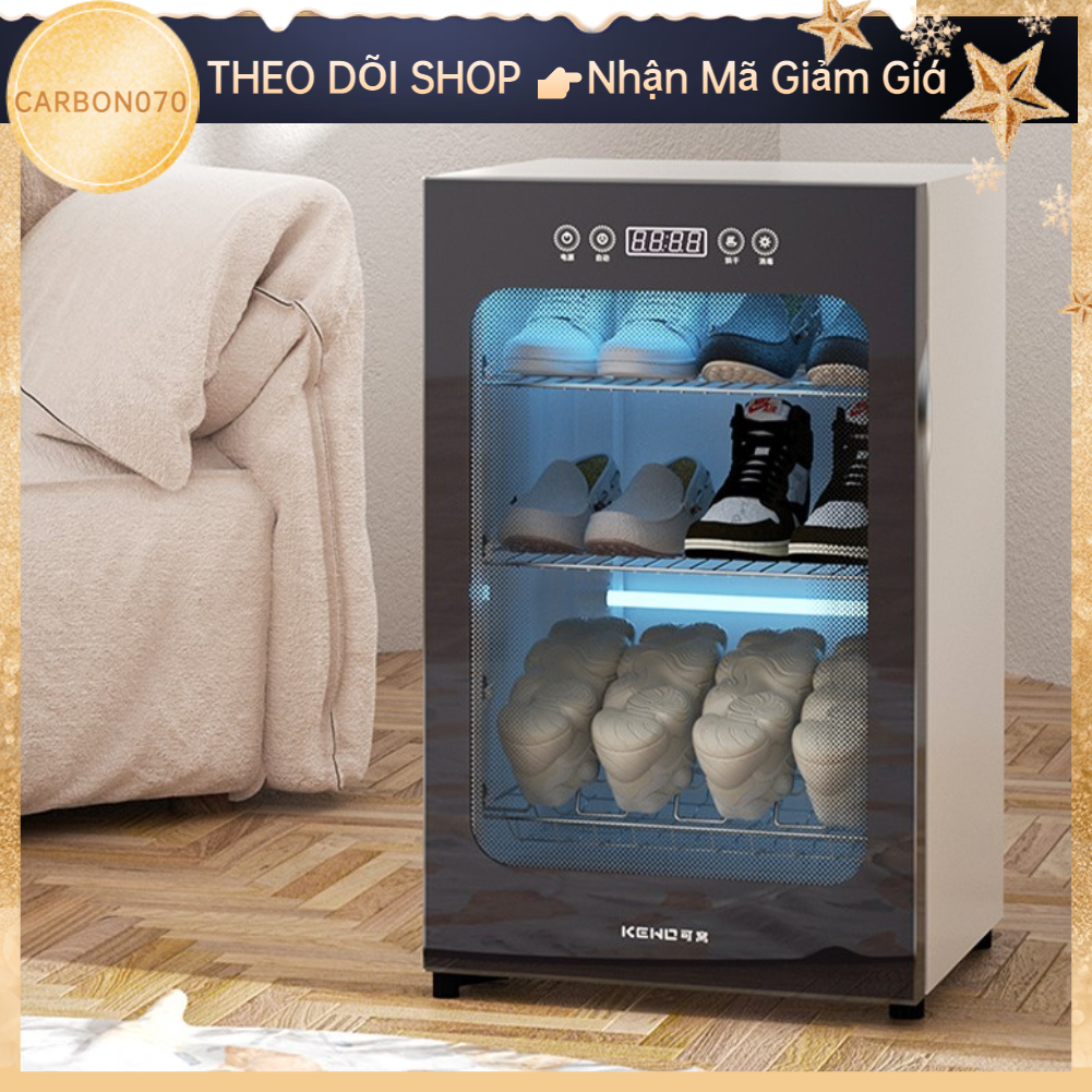 Máy sấy giày khử khuẩn bằng tia UV Ozone thông minh - Tủ sấy giày dép đa năng nút bấm cảm ứng CN Plug 220V【Carbon070】