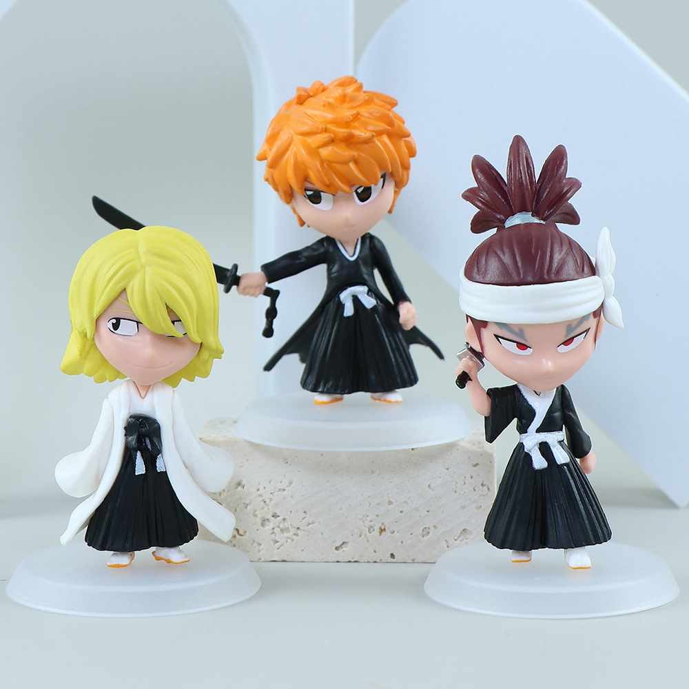 Set 6 Mô Hình Nhân Vật Phim anime kurosaki ichigo Kuroki rukia Abi renji hitsugaya toushirou ulquiorra cifer Bằng pvc