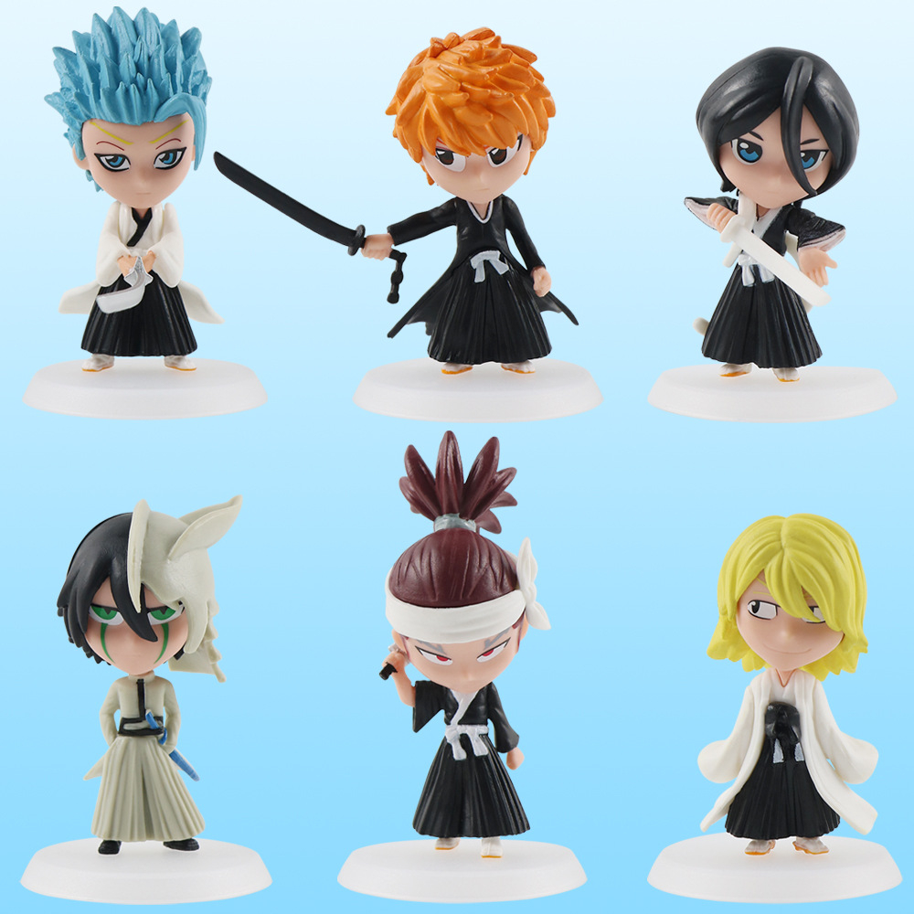 Set 6 Mô Hình Nhân Vật Phim anime kurosaki ichigo Kuroki rukia Abi renji hitsugaya toushirou ulquiorra cifer Bằng pvc