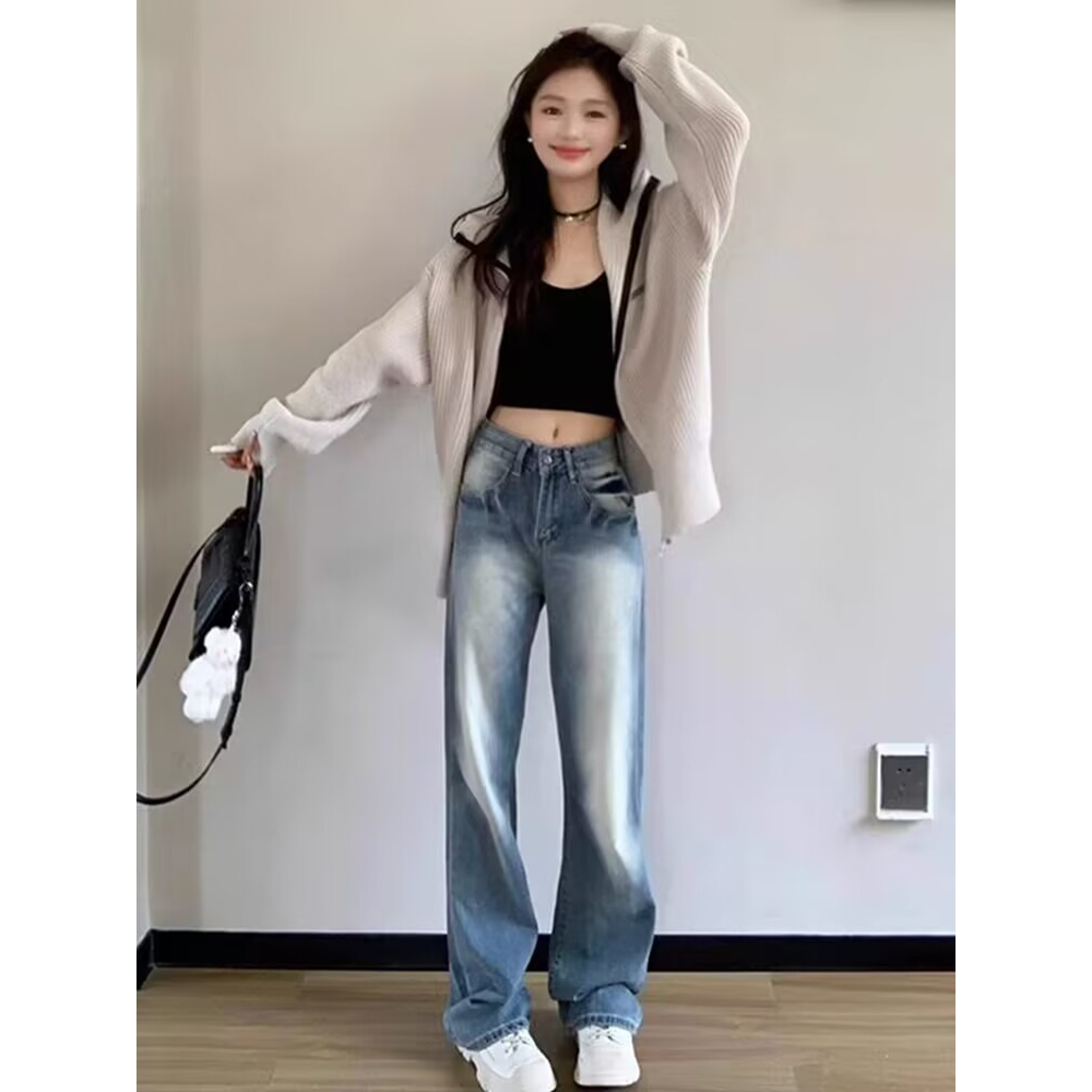 Áo Khoác cardigan Dệt Kim Tay Dài Dáng Rộng Lưng Trần Thời Trang Cho Nữ