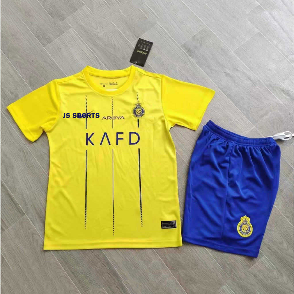 Áo Bóng Đá Trẻ Em 2023 / 24 al nassr / al-nassr 3-14 Tuổi Chất Lượng Cao