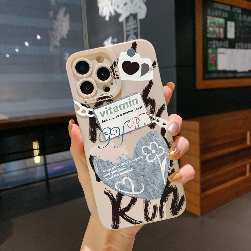 Bao Da Điện Thoại Cạnh Vuông Hình Trái Tim Mặt Cười Cho samsung galaxy s22 plus note 20 ultra s21 fe s20 Ốp