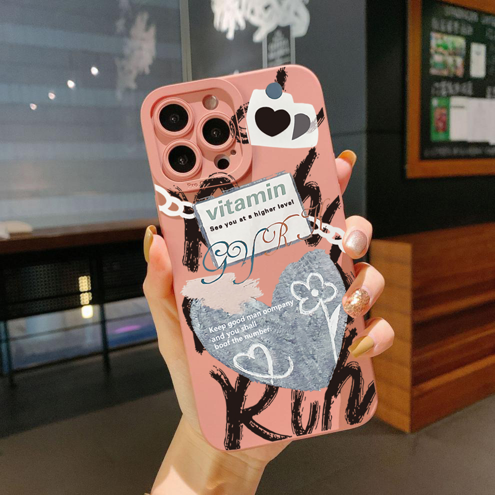 Bao Da Điện Thoại Cạnh Vuông Hình Trái Tim Mặt Cười Cho samsung galaxy s22 plus note 20 ultra s21 fe s20 Ốp