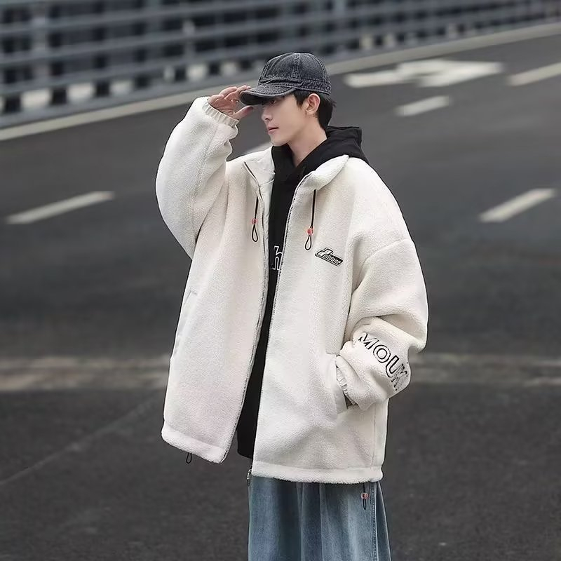 Áo Khoác Bóng Chày Bằng Vải Lông Nhung Thêu Chữ Thời Trang Đường Phố Mỹ Cổ Điển Màu Xám Đen Xám Trắng Dành Cho Nam Nữ cross888