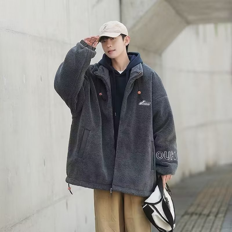 Áo Khoác Bóng Chày Bằng Vải Lông Nhung Thêu Chữ Thời Trang Đường Phố Mỹ Cổ Điển Màu Xám Đen Xám Trắng Dành Cho Nam Nữ cross888