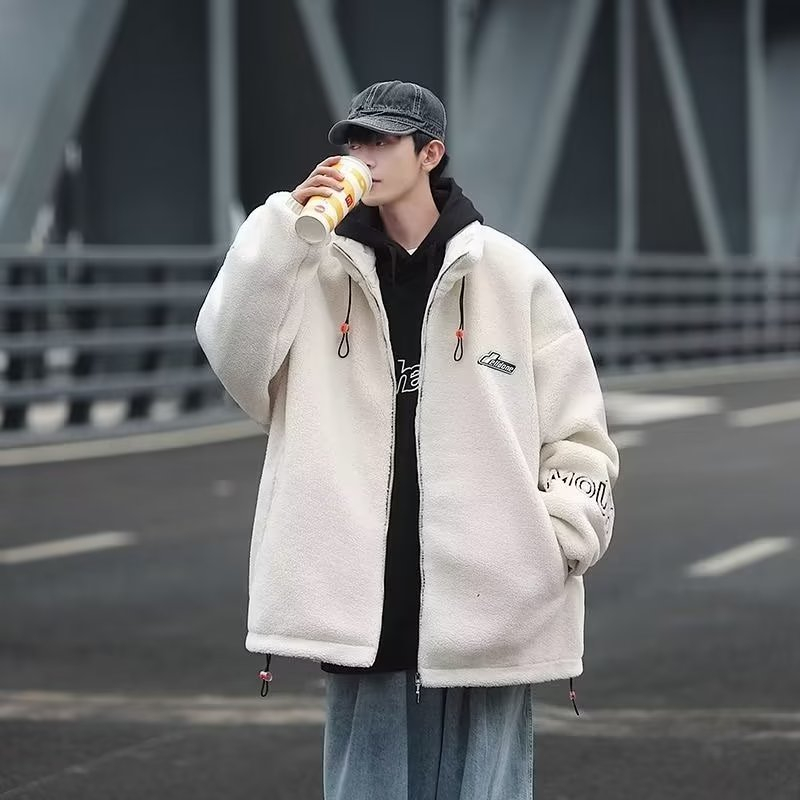 Áo Khoác Bóng Chày Bằng Vải Lông Nhung Thêu Chữ Thời Trang Đường Phố Mỹ Cổ Điển Màu Xám Đen Xám Trắng Dành Cho Nam Nữ cross888