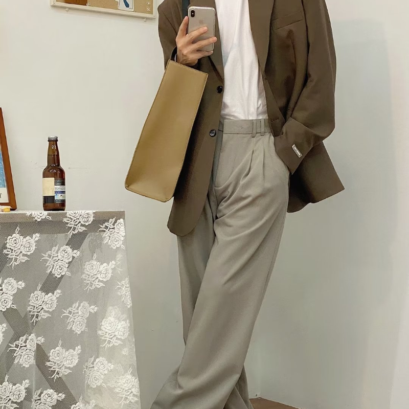 Áo khoác vest AFFLIGA dáng rộng phong cách vintage thời trang cho nam