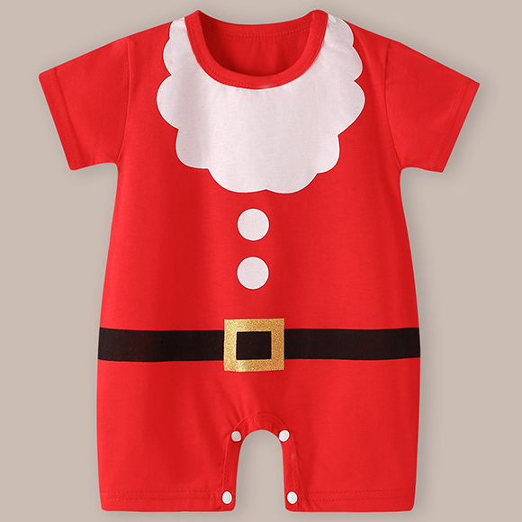 Bộ Áo Liền Quần Bằng cotton Thoáng Khí Phong Cách Giáng Sinh Cho Bé