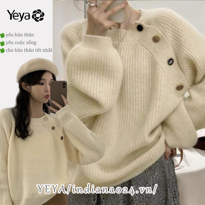 Áo sweater Dệt Kim Phong Cách retro Thời Trang Thu Đông Cho Nữ
