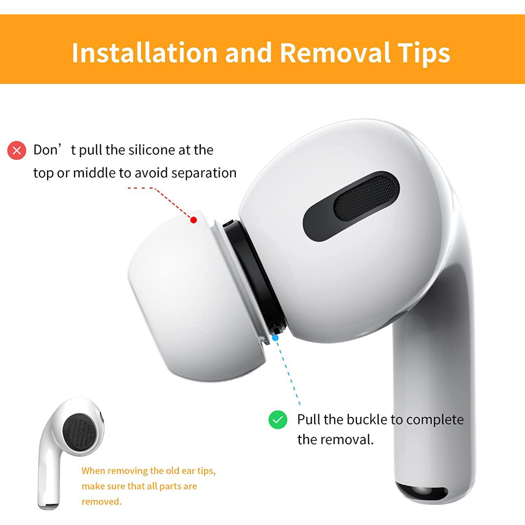 Set 3 Cặp Nút Tai Nghe Bằng Silicon Chống Trượt Thay Thế Cho apple airpods pro 2