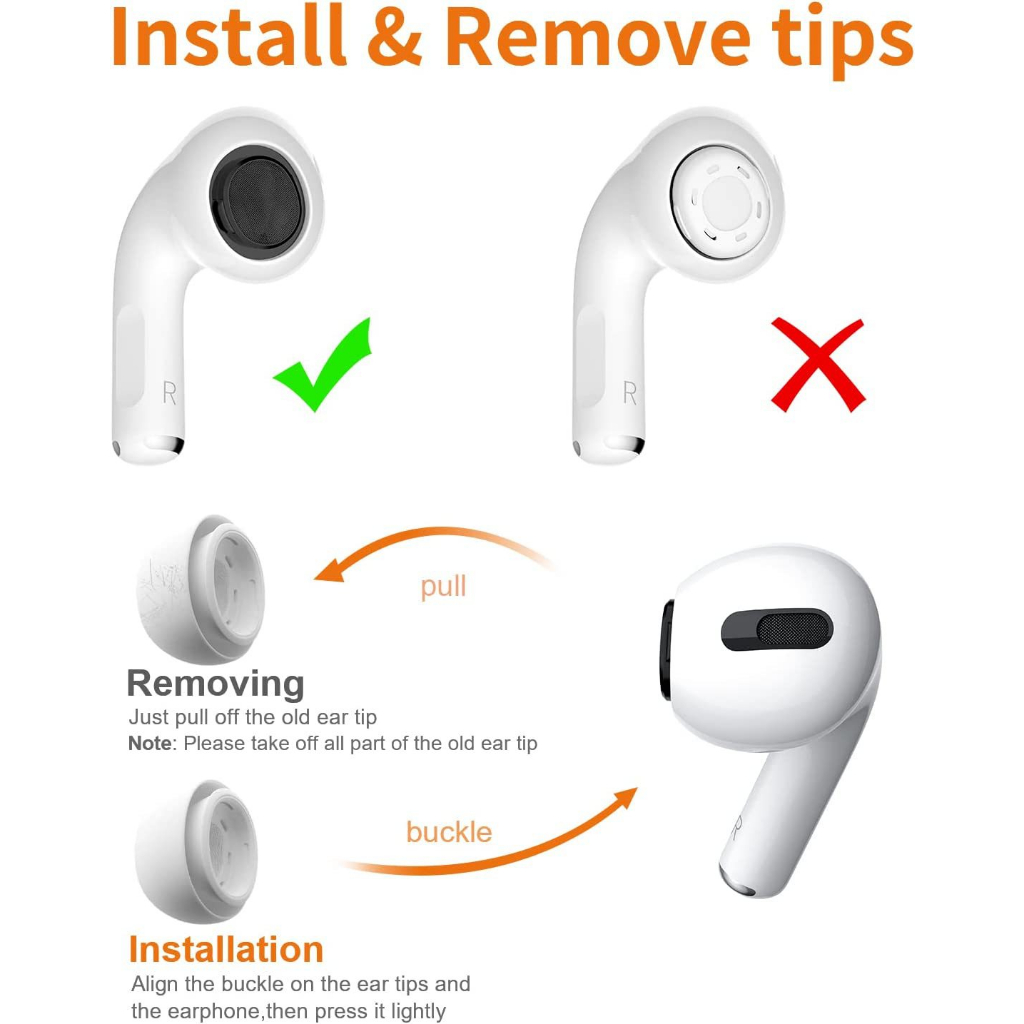 Set 3 Cặp Nút Tai Nghe Bằng Silicon Chống Trượt Thay Thế Cho apple airpods pro 2