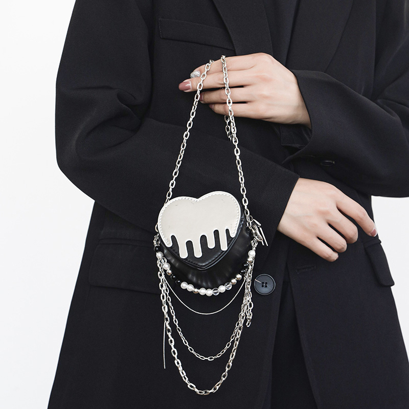 Uustudio Túi Thiết Kế Độc Đáo Đựng Tai Nghe Son Môi Mini Y2K Chính Hãng Trái Tim Có Dây Xích