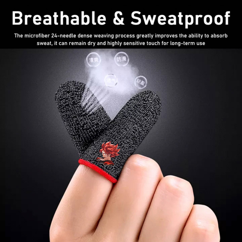 Găng Tay Chống Mồ Hôi In Hình goku Cho Điện Thoại Chơi game pubg