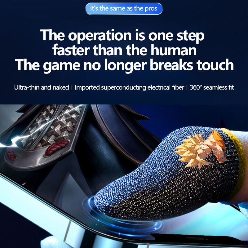 Găng Tay Chống Mồ Hôi In Hình goku Cho Điện Thoại Chơi game pubg