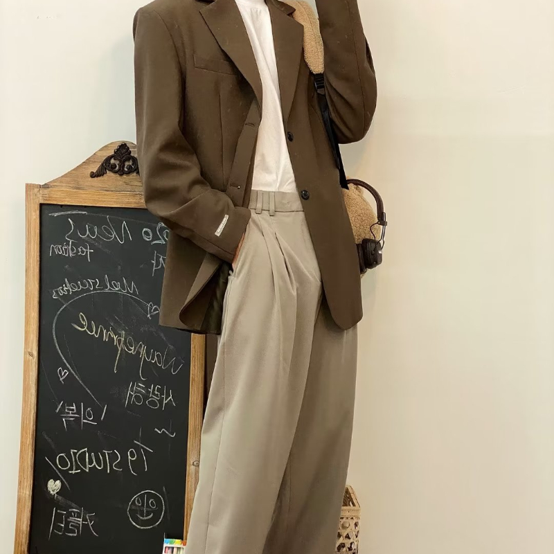 Áo khoác vest AFFLIGA dáng rộng phong cách vintage thời trang cho nam