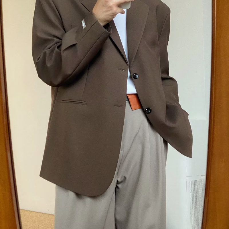 Áo khoác vest AFFLIGA dáng rộng phong cách vintage thời trang cho nam