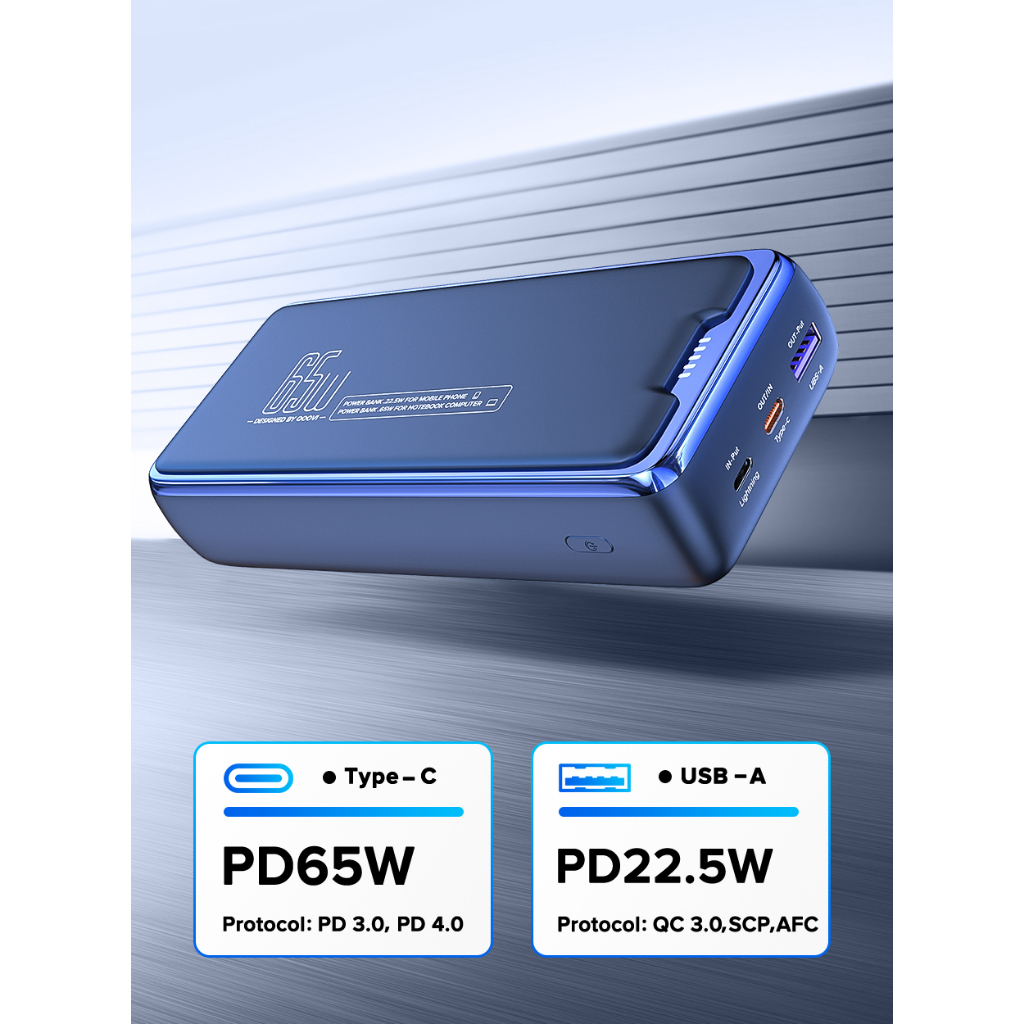 QOOVI Pin Sạc Dự Phòng 30000mah pd 65w Có Màn Hình Hiển Thị Kỹ Thuật Số