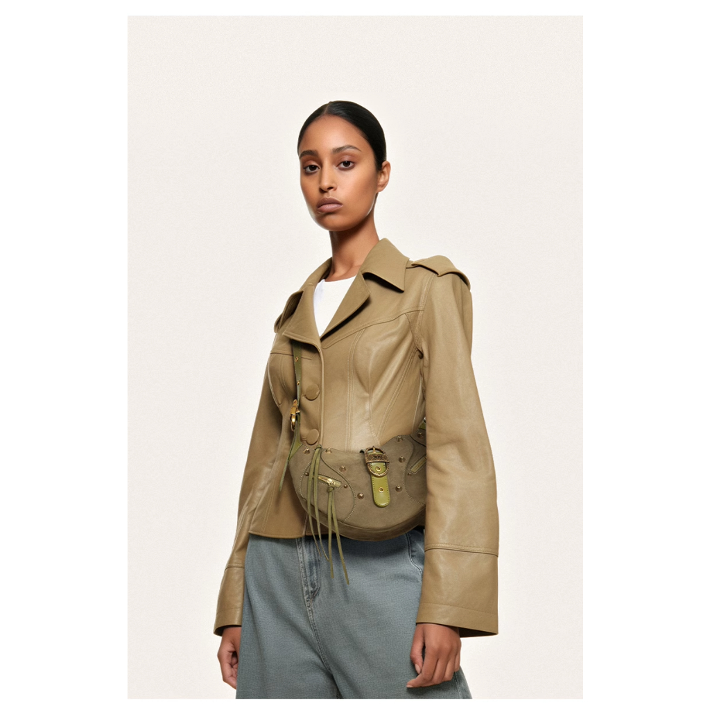 Niche Túi Đeo Chéo Da Lộn Thời Trang Thu Đông 2023 Cho Nữ