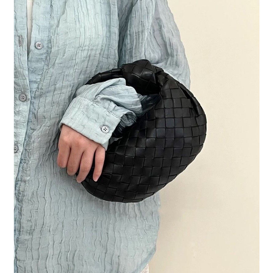 Túi Xách Da Thật Đeo Dưới Cánh Tay mini Thắt Nút Hình Đám Mây Thời Trang Cho Nữ