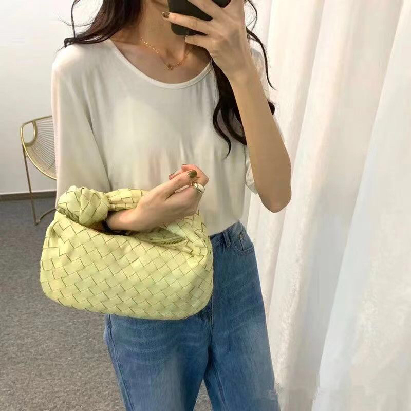 Túi Xách Da Thật Đeo Dưới Cánh Tay mini Thắt Nút Hình Đám Mây Thời Trang Cho Nữ