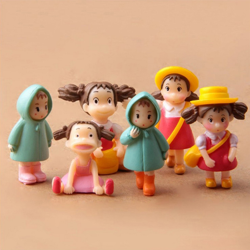 6 Cái / bộ Nhật Bản Miyazaki Hayao Anime Tonari no Totoro Mei Ogino Chihiro Totoro Áo Mưa Bé Gái Phi