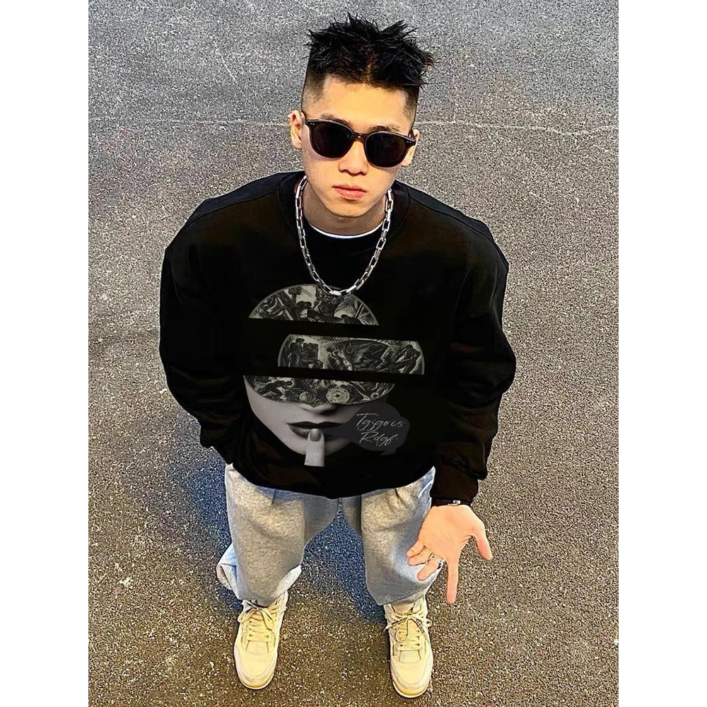 Đen Áo Sweater Tay Dài Dáng Rộng Phong Cách retro Mỹ Thời Trang Xuân Thu 2023 Cho Nữ