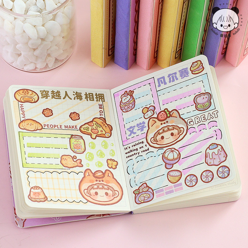 Mr. Paper  80 sheets/book Đậu đậu Ben Trang bìa phim hoạt hình dễ thương Sổ tay Cuốn sách hình vuông nhỏ Bản ghi nhớ sinh viên Sổ ghi chú Cuốn sách này Máy tính xách tay Nhật ký nhỏ