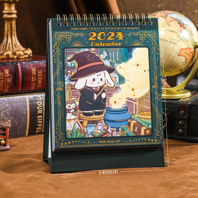 Mr. Paper Vào năm 2024 Lịch mới Phim hoạt hình dễ thương Thỏ ma thuật Nóng trang bìa TaiLi Mức độ xuất hiện cao Kế hoạch bạn Màn hình lịch BaiJian Đếm ngược