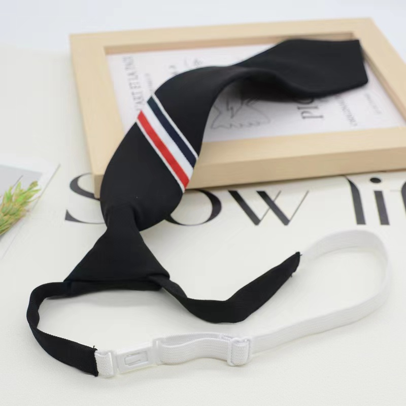 Cà Vạt Họa Tiết Kẻ Sọc Đen Xám Phong Cách Hàn Quốc Thời Trang Cho Nam Và Nữ