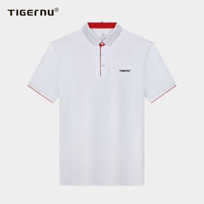 Tigernu 1001 / 1002 Áo Thun polo Dáng Rộng Cài Nút Trước Thêu Họa Tiết Thể Thao Thời Trang Cho Nam Và Nữ