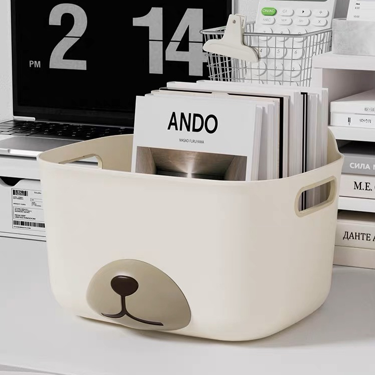 TessaHome Ngăn kéo lưu trữ máy tính để bàn Hộp nhựa Home Tidy Open Storage Bin cho mỹ phẩm văn phòng