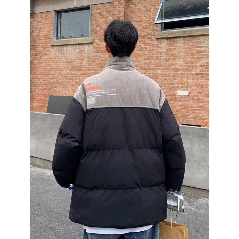 Eershenshi Áo Khoác cotton Nhung Dày Dáng Rộng Cổ Đứng Phong Cách Nhật Bản Cao Cấp Cho Nam