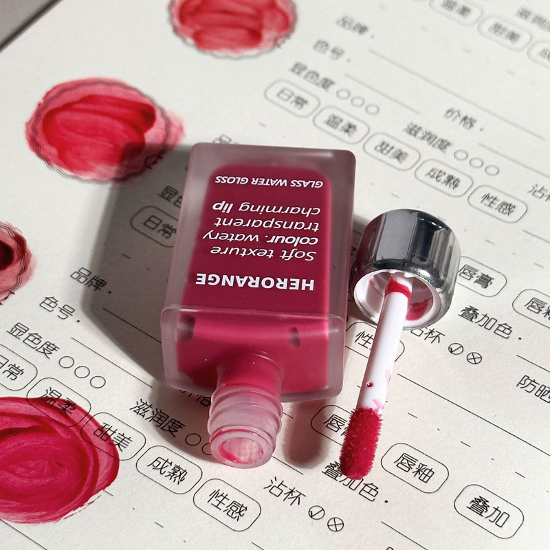 Minijumie Son Kem Bóng Hiệu Ứng Gương Không Thấm Nước Heorange Nuôi Dưỡng Môi Lâu Trôi Trọng Lượng