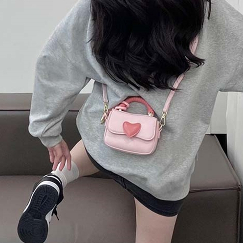 SHI CHEN Túi Xách mini Họa Tiết Trái Tim Thời Trang Hàn Quốc
