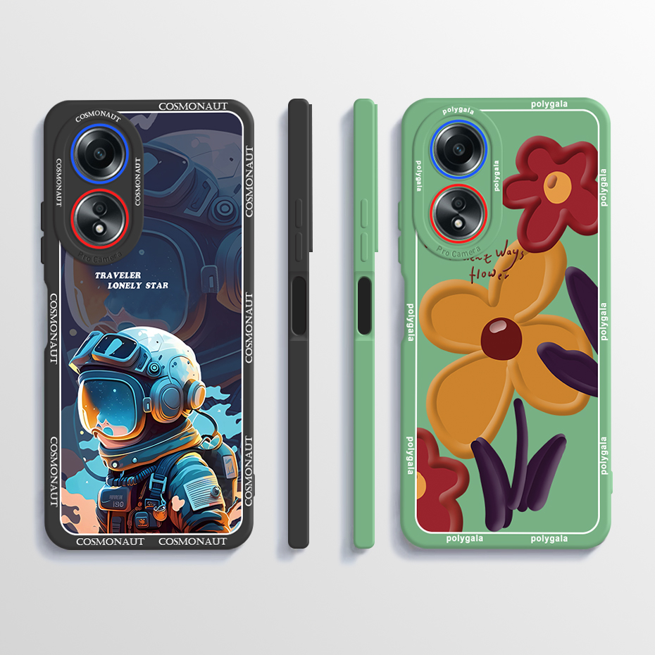 Ốp Điện Thoại silicone Mềm Màu Trơn In Hình Gấu Trúc / Khủng Long Cho oppo a58 4g cph2577