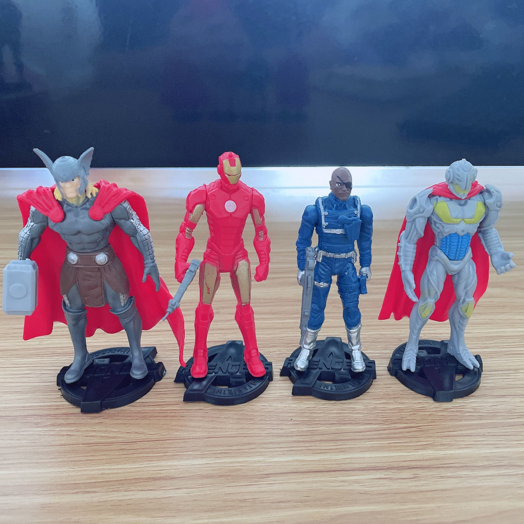 Set 8 Mô Hình Đồ Chơi Nhân Vật marvel the avengers hulk spiderman 10cm