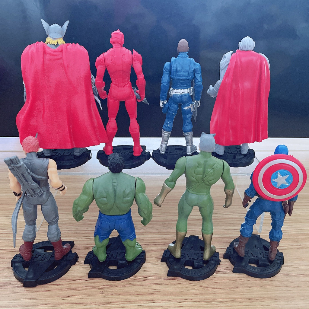 Set 8 Mô Hình Đồ Chơi Nhân Vật marvel the avengers hulk spiderman 10cm