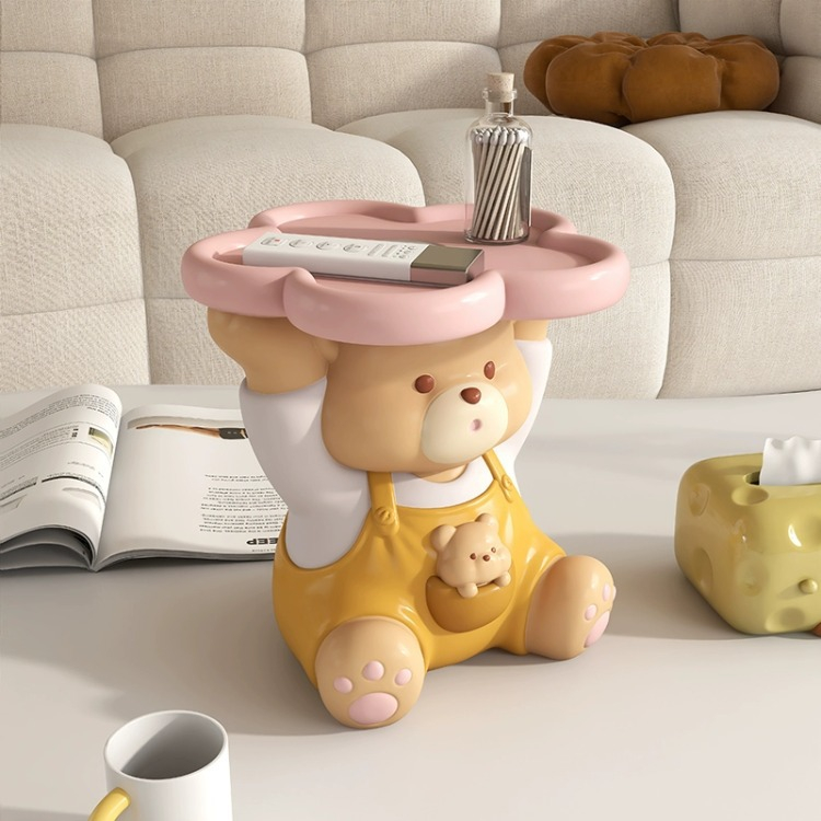 Gấu Dễ Thương Để Bàn Khay Nhựa Tượng Vật Trang Trí Phòng Khách Mini Lưu Trữ Giá Đỡ Chìa Khóa Sức Kẹo Onemore