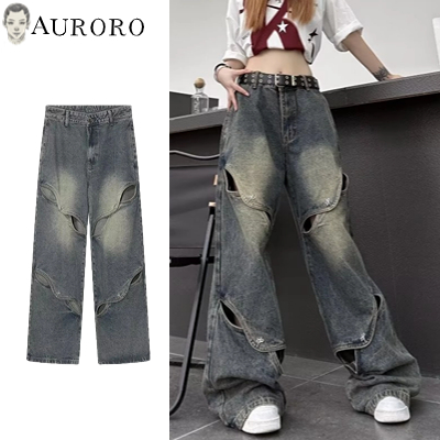 Quần jean nam rách gối thời trang street style quần hiphop nam phong cách Hàn Quốc quần baggy rách u