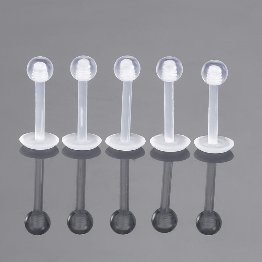 Set 3 Khuyên Mũi / Tai / Chân Mày / Rốn Bằng acrylic Trong Suốt Linh Hoạt