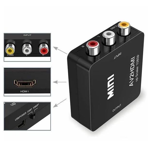 Bộ Chuyển Đổi Âm Thanh rca Sang hdmi, 1080p mini rca cvbs av Sang hdmi video pal / ntsc Với Cáp Sạc usb Cho pc laptop xbox ps4 ps3 tv stb vcr dvd