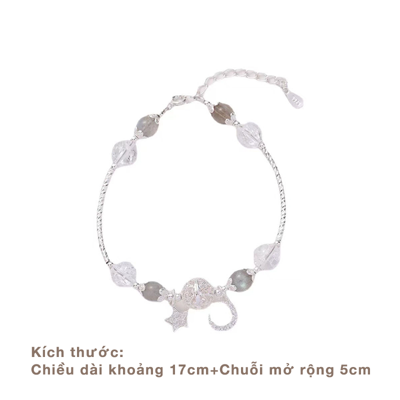 Nóng bán màu xám băng sao mặt trăng vòng đeo tay hàn quốc mới tay đính cườm cô gái đồ trang sức tay
