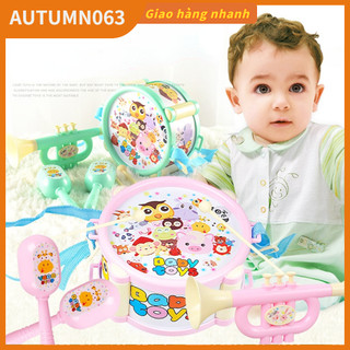 6 cái trẻ em trống bộ dụng cụ giáo dục sừng lục lạc nhạc autumn063
