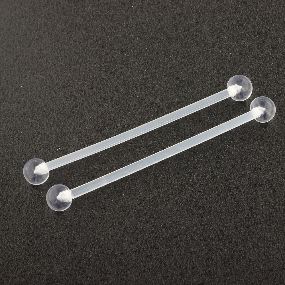 Set 3 Khuyên Mũi / Tai / Chân Mày / Rốn Bằng acrylic Trong Suốt Linh Hoạt