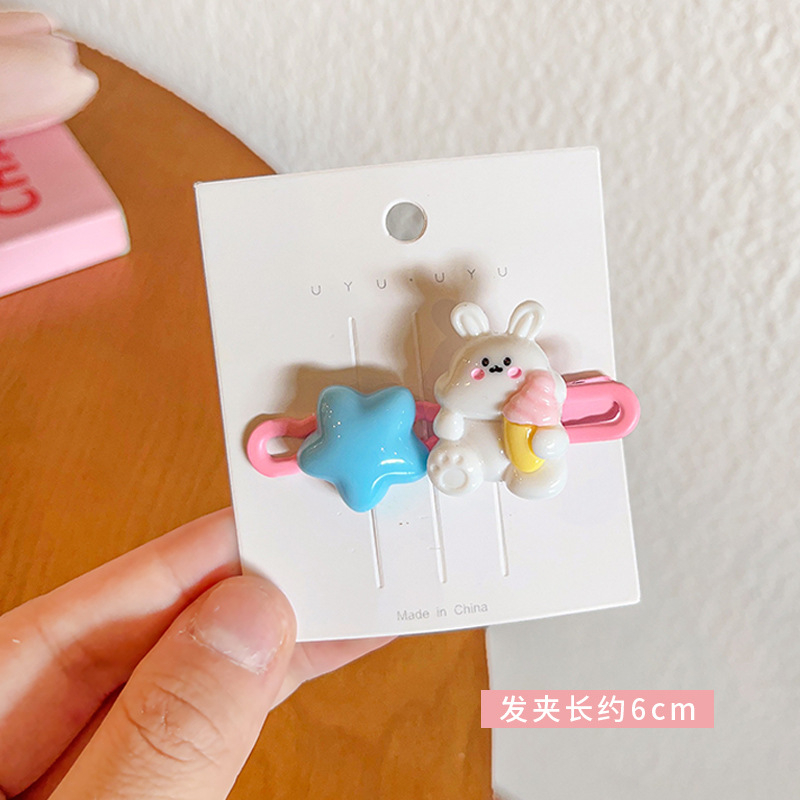 Dễ Thương Kẹp Tóc Hình Ngôi Sao / Gấu / Thỏ Màu Kẹo Ngọt Ngào Cho Nữ